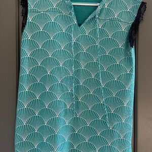 LuLaRoe Teal Top with Shimmery SilverPattern